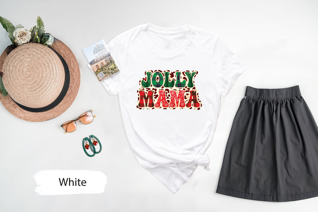 Buffalo Plaid Jolly Mama Shirt, Mama Christmas Shirt, Christmas Mom Shirt, Mom TShirt, Mom Gift, Merry Christmas, Holiday Mama TShirt