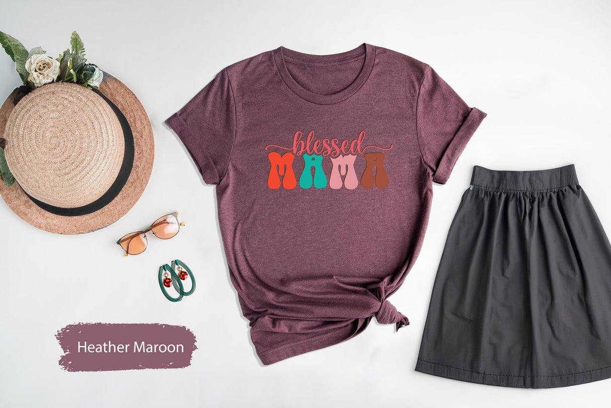 Blessed Mama Shirt, Mom Life Shirt, Mother Shirt, Cute Mom Shirt, Cute Mom Gift, Mothers Day Gift, New Mom Gift, Happy Mom Life