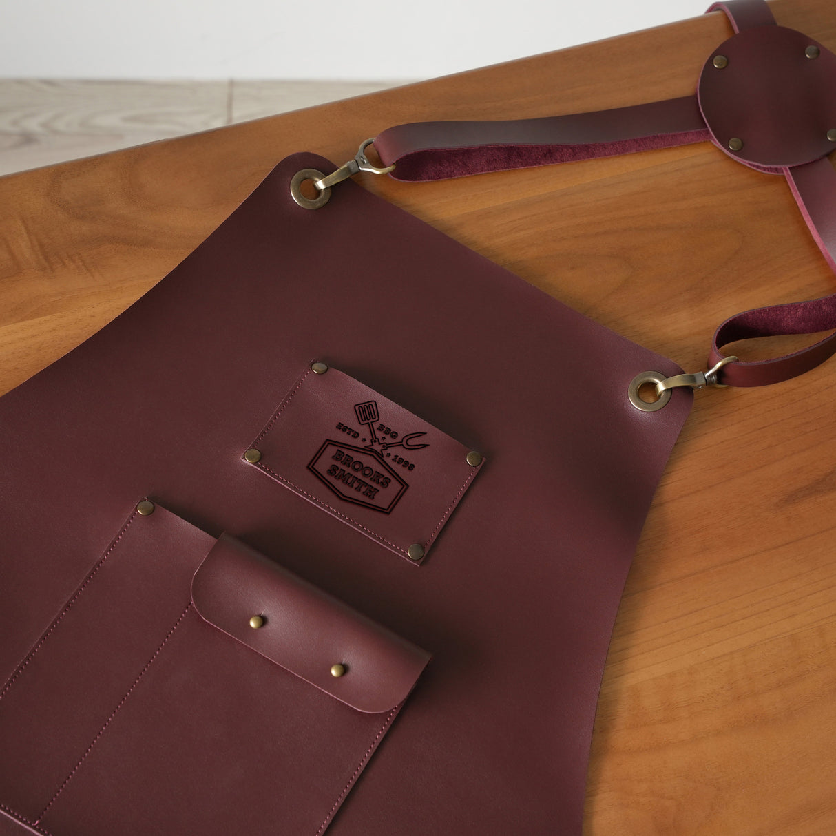 Grilling Dad Custom Leather Apron with Pockets, Personalized BBQ Apron, Grandpa Gift, Anniversary Gift, Grilling Apron for Men, Gift for Him - Arria Home