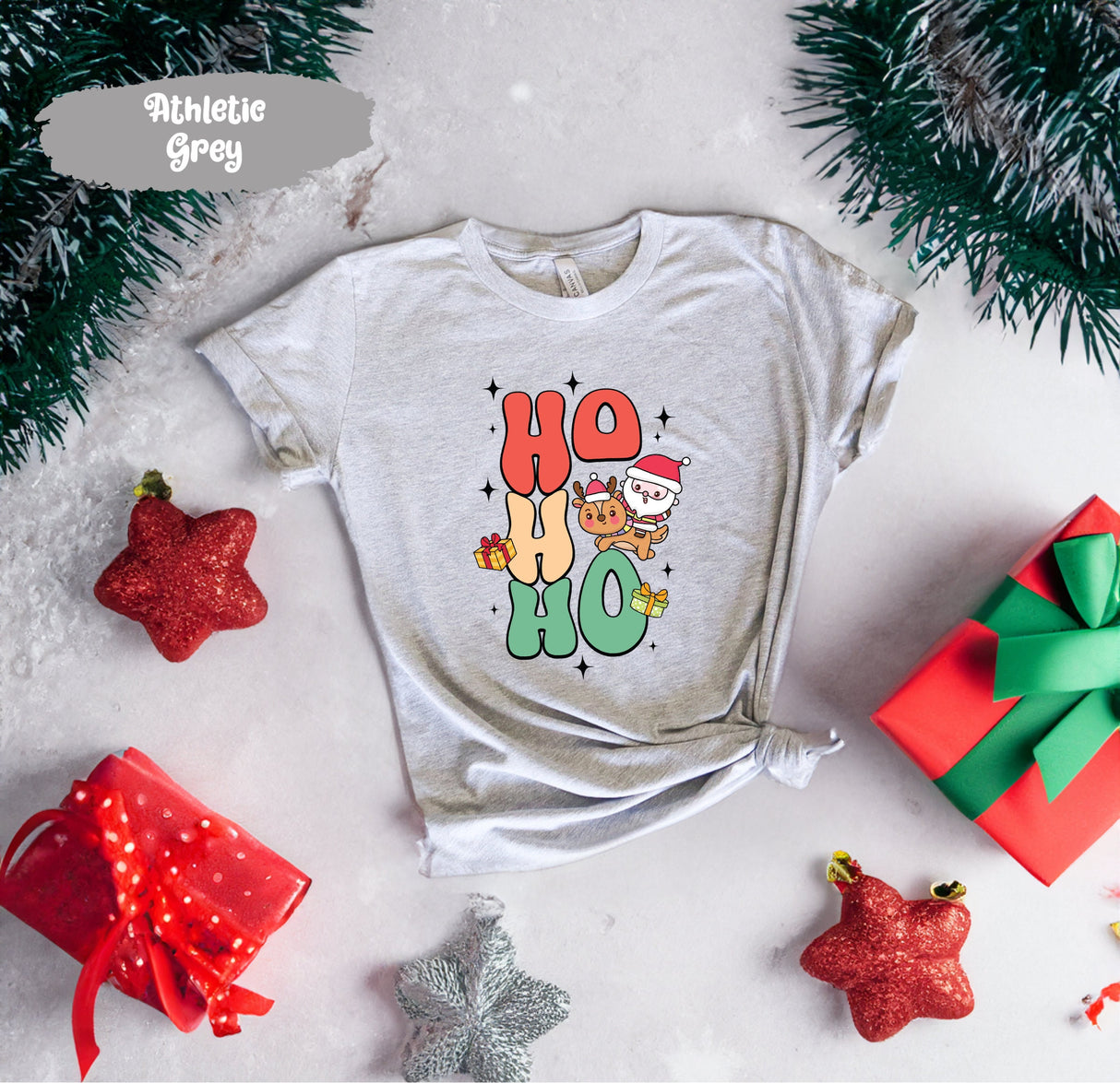 Ho Ho Ho Shirt with Santa, Ho, Vintage Santa, Retro Christmas, Merry Christmas Tee, Santa Shirts, Winter Shirt, Cute Christmas Shirt