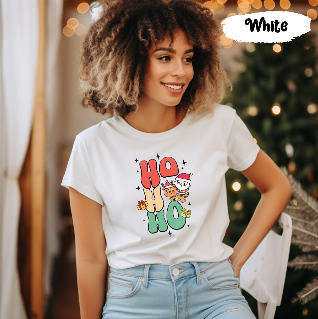 Ho Ho Ho Shirt with Santa, Ho, Vintage Santa, Retro Christmas, Merry Christmas Tee, Santa Shirts, Winter Shirt, Cute Christmas Shirt