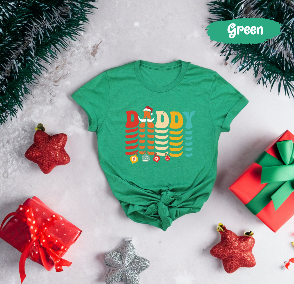 Daddy Christmas Tee, Dad Graphic Tee, Vintage Santa, Retro Christmas, Gift for Daddy, Dad Christmas Gift, Dad Christmas Shirt, Dad Shirt