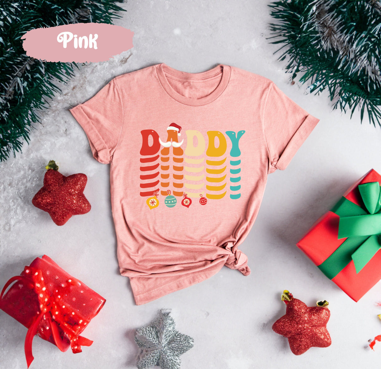 Daddy Christmas Tee, Dad Graphic Tee, Vintage Santa, Retro Christmas, Gift for Daddy, Dad Christmas Gift, Dad Christmas Shirt, Dad Shirt