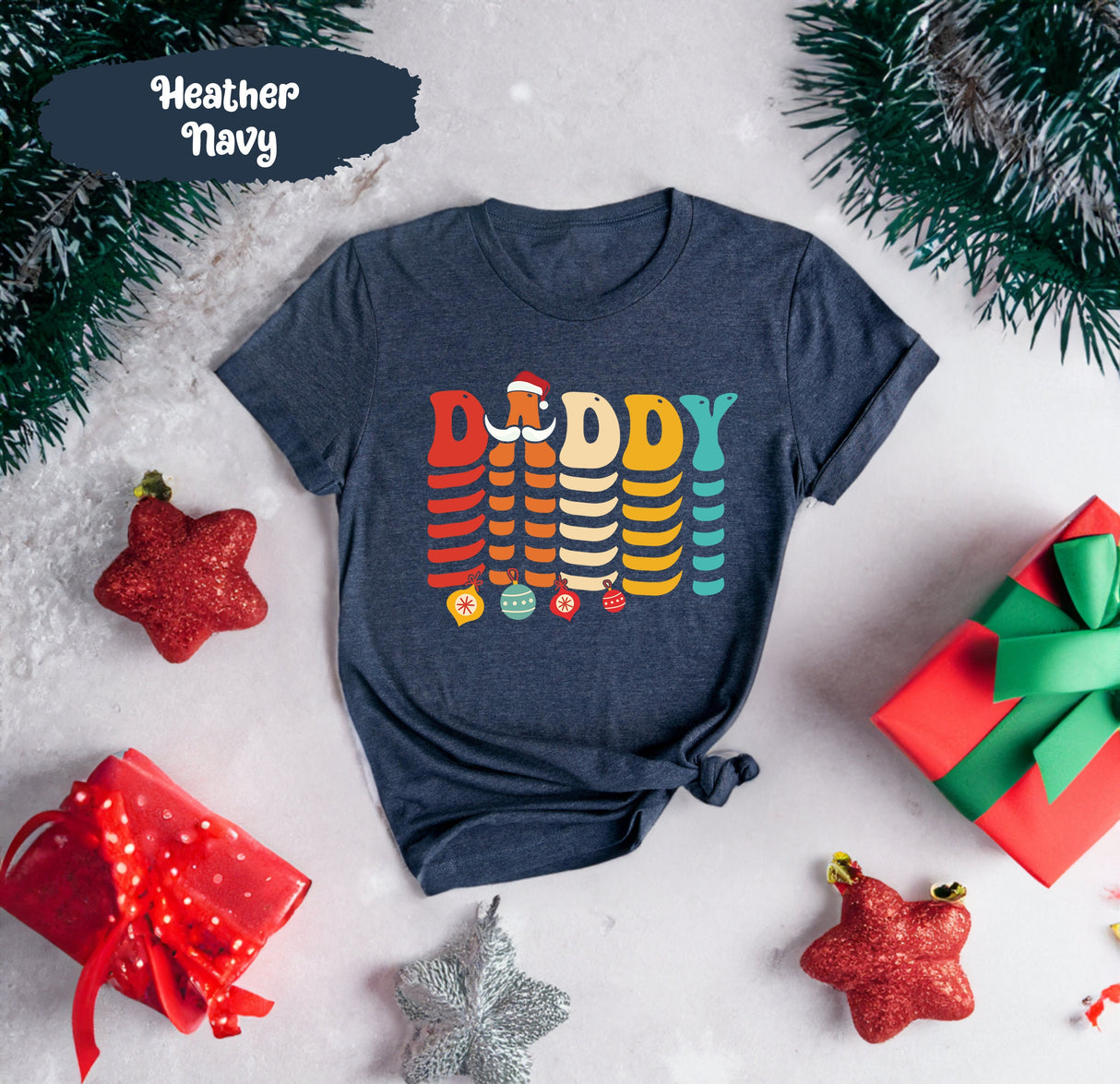 Daddy Christmas Tee, Dad Graphic Tee, Vintage Santa, Retro Christmas, Gift for Daddy, Dad Christmas Gift, Dad Christmas Shirt, Dad Shirt