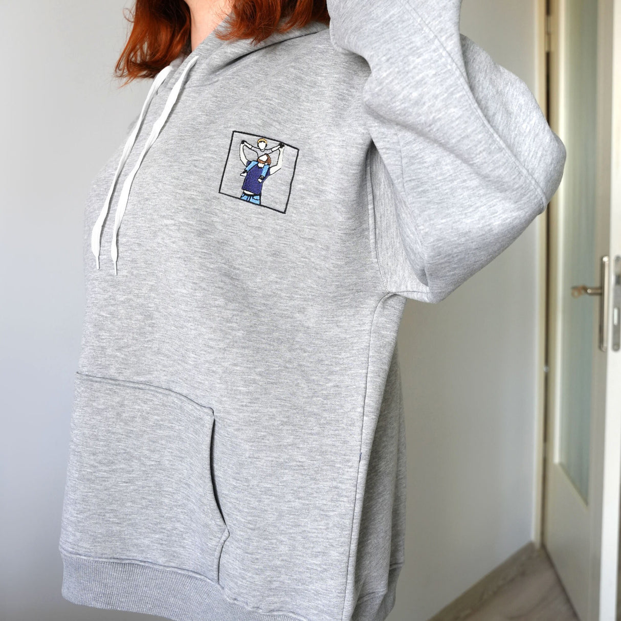 Custom Embroidered Portrait from Photo Sweatshirt, Custom Embroidered Hoodie, Gift for Dad, Gift for Him, Personalized Crewneck, Christmas - Arria Home