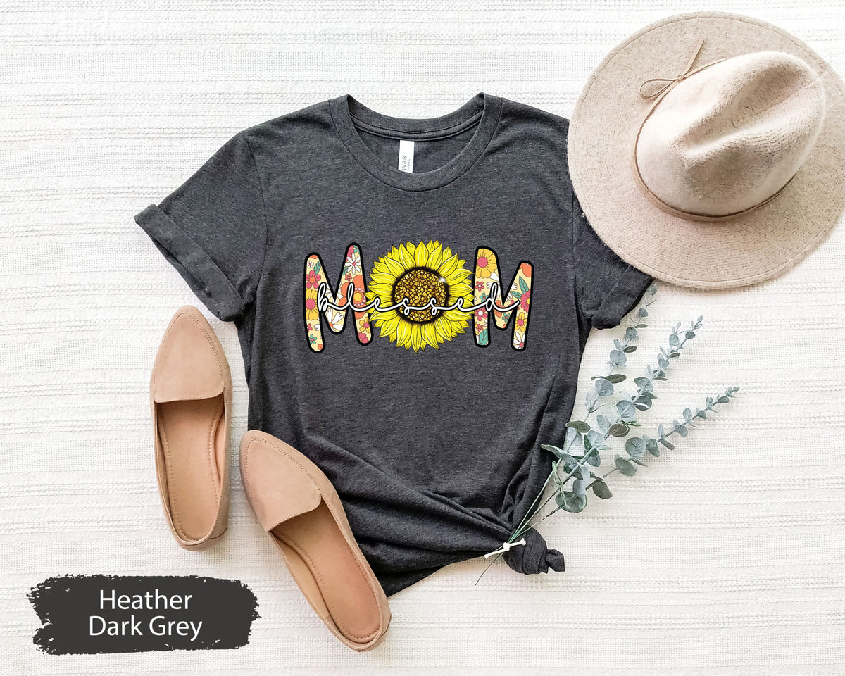 Retro Sunflower Blessed Mom Shirt, Gift for Mom, Gift for Her, Mom Gift, Mama Shirt, Mother Shirt, Vintage Mom Shirt, Mothers Day Shirt