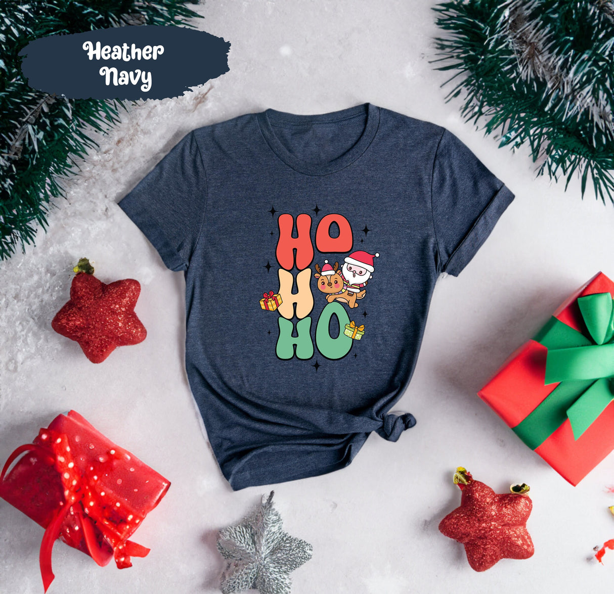 Ho Ho Ho Shirt with Santa, Ho, Vintage Santa, Retro Christmas, Merry Christmas Tee, Santa Shirts, Winter Shirt, Cute Christmas Shirt