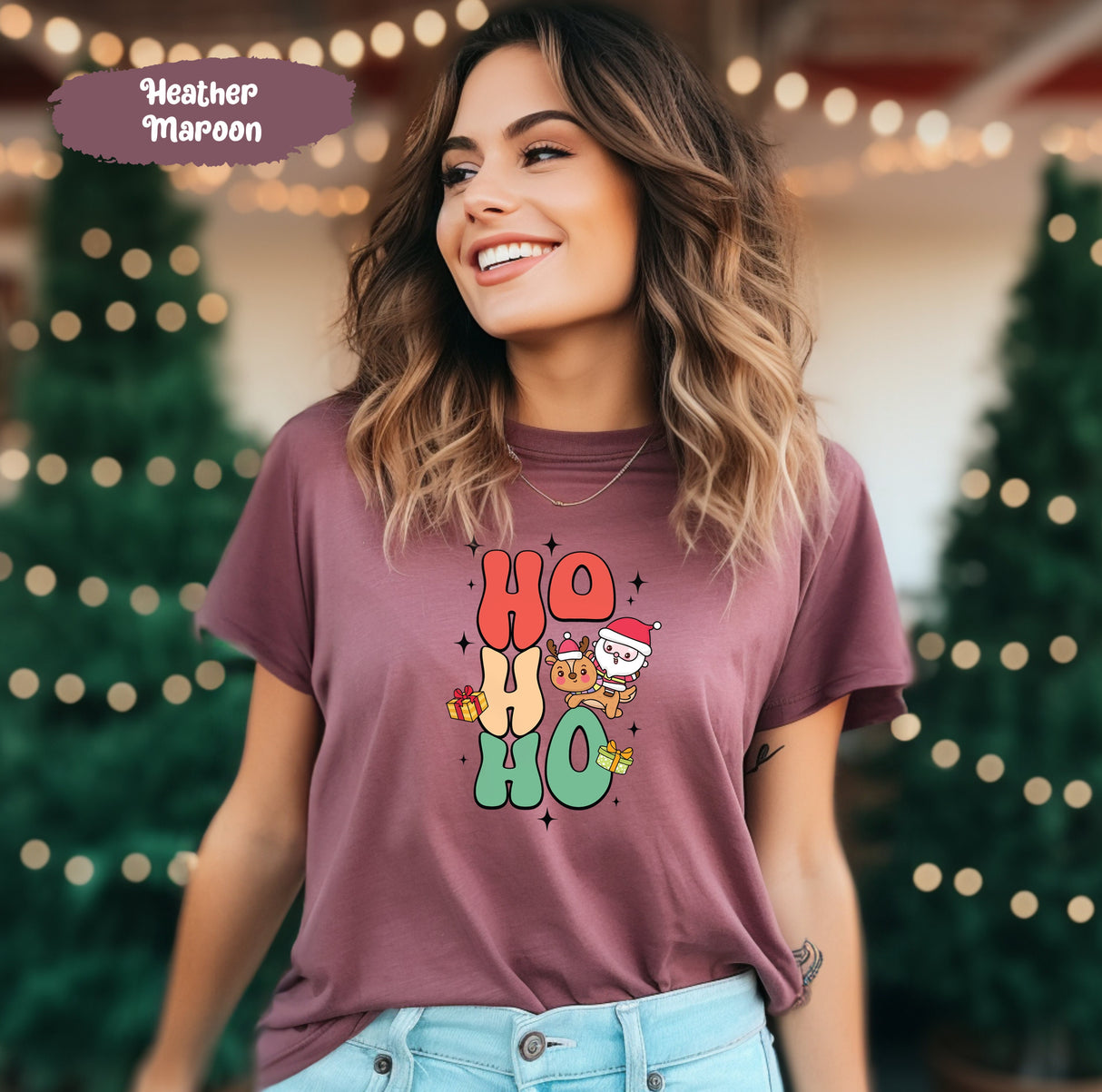 Ho Ho Ho Shirt with Santa, Ho, Vintage Santa, Retro Christmas, Merry Christmas Tee, Santa Shirts, Winter Shirt, Cute Christmas Shirt