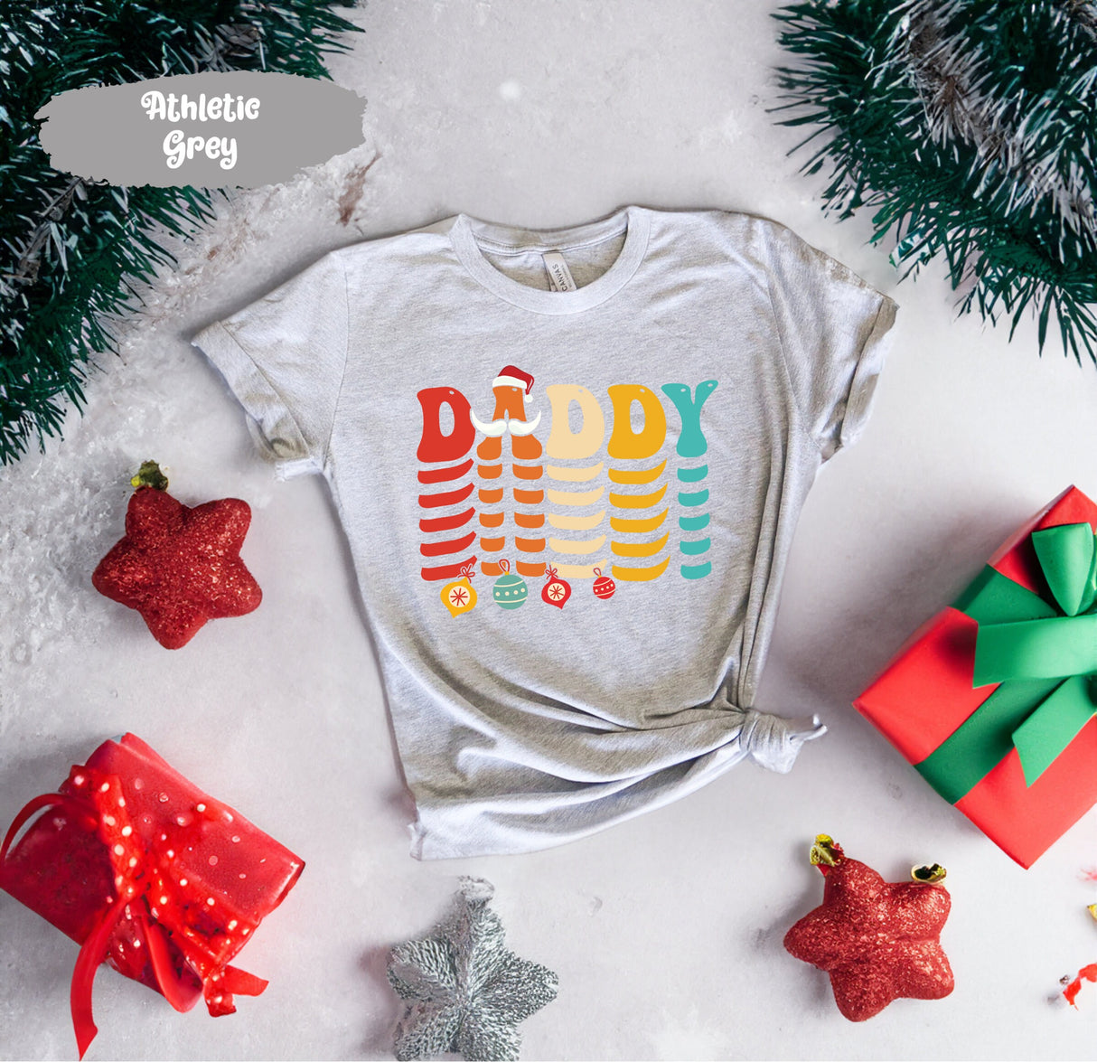 Daddy Christmas Tee, Dad Graphic Tee, Vintage Santa, Retro Christmas, Gift for Daddy, Dad Christmas Gift, Dad Christmas Shirt, Dad Shirt
