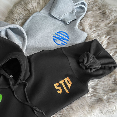 Embroidered Custom Monogram Sweatshirt, Personalized Embroidery Hoodie, Unisex Crewneck, Anniversary Gift, Christmas Gift for Couple - Arria Home