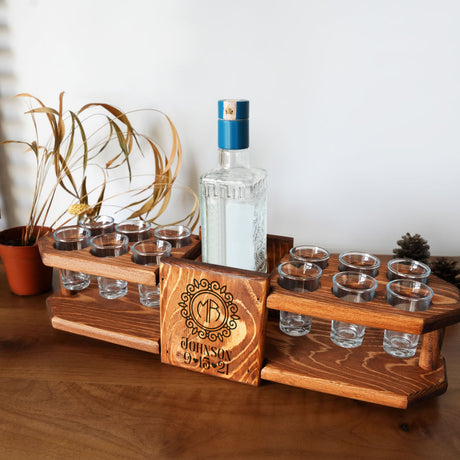 Custom Tequila Shot Board, Wedding Gift, Engagement Gift, Gift for Bride, Newly Wed Gift, Tequila Gift, Personalized Couple Christmas Gift - Arria Home