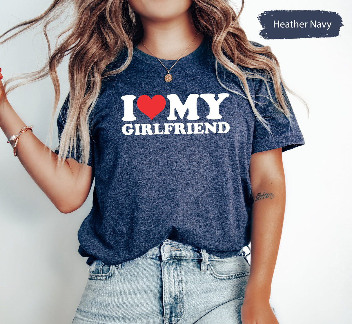I Love My Girlfriend Tshirt for Valentines Day, Gift for Boyfriend, Matching Couple Tees, Lover Tshirt, Valentines Shirts, Boy Valentines