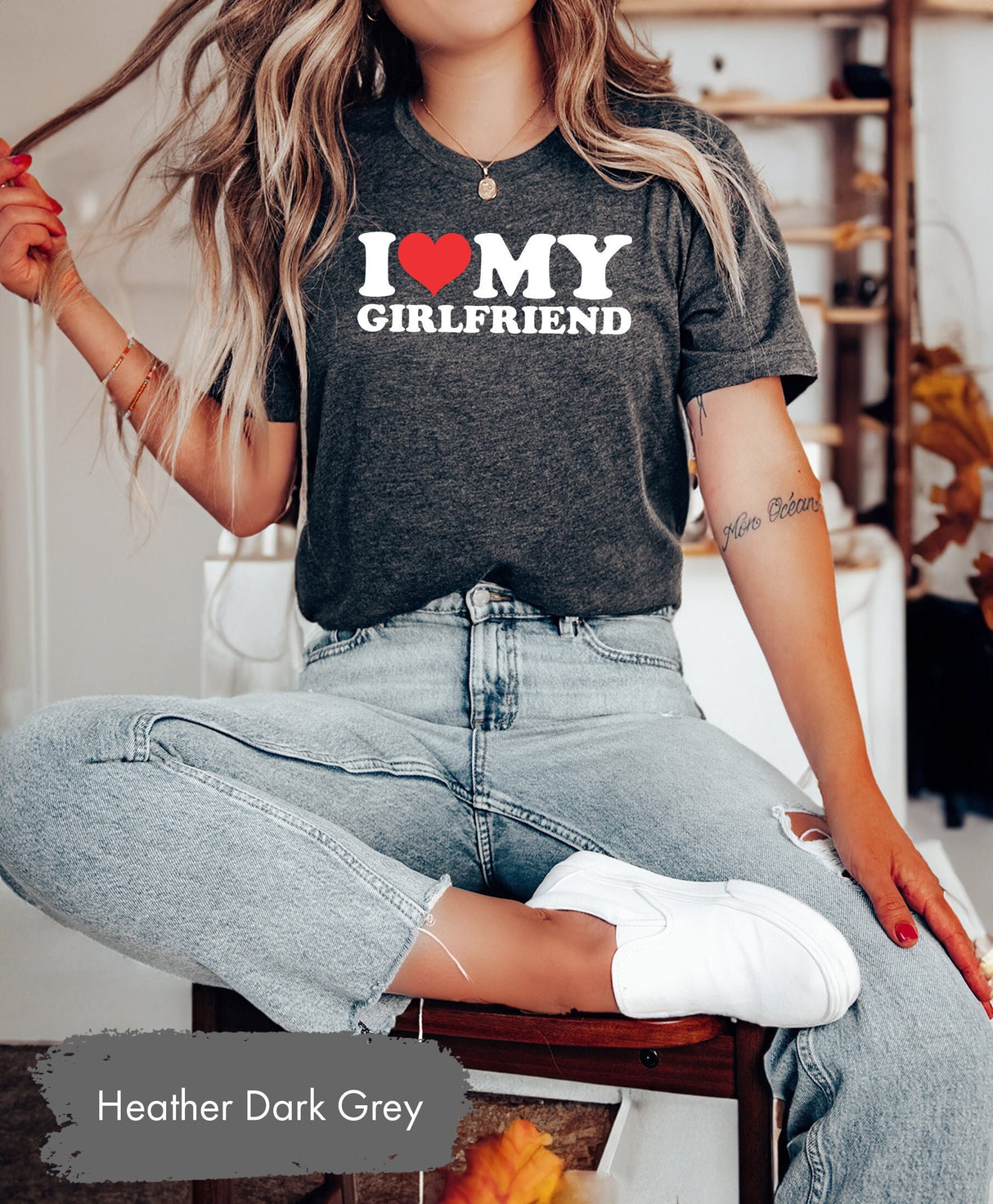 I Love My Girlfriend Tshirt for Valentines Day, Gift for Boyfriend, Matching Couple Tees, Lover Tshirt, Valentines Shirts, Boy Valentines