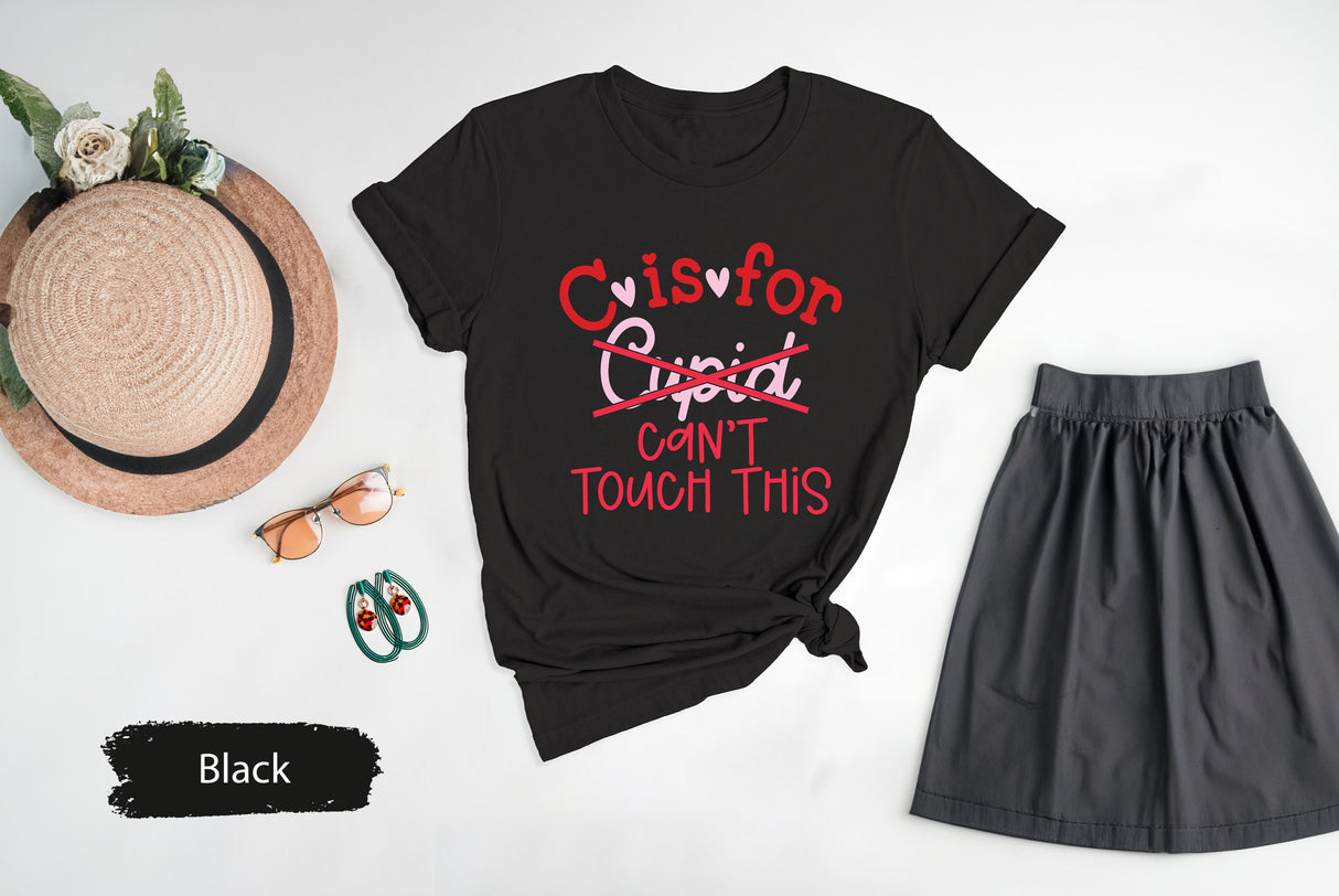 C is for Cupid Cant Touch This Tee for Valentines Day, Boy Valentines, Lover Tshirt, Couple Gifts, Love Tees, Custom Couple, Kids Valentines