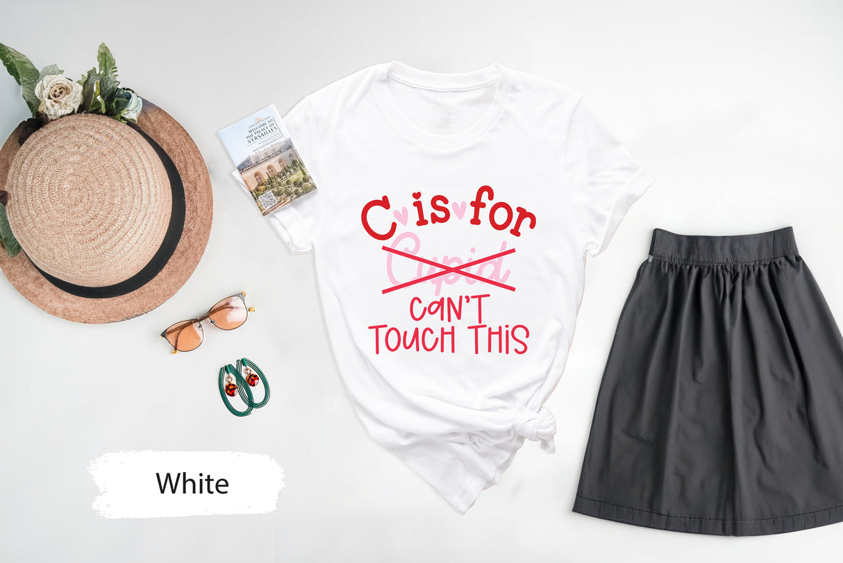C is for Cupid Cant Touch This Tee for Valentines Day, Boy Valentines, Lover Tshirt, Couple Gifts, Love Tees, Custom Couple, Kids Valentines