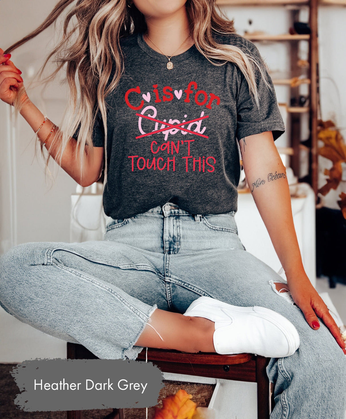 C is for Cupid Cant Touch This Tee for Valentines Day, Boy Valentines, Lover Tshirt, Couple Gifts, Love Tees, Custom Couple, Kids Valentines