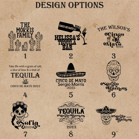 Pesonalized Wooden Tequila Board, Cinco De Mayo Decorations, Custom Tequila Board with Shot Glasses, Cinco De Mayo Bachelorette Party Decor - Arria Home