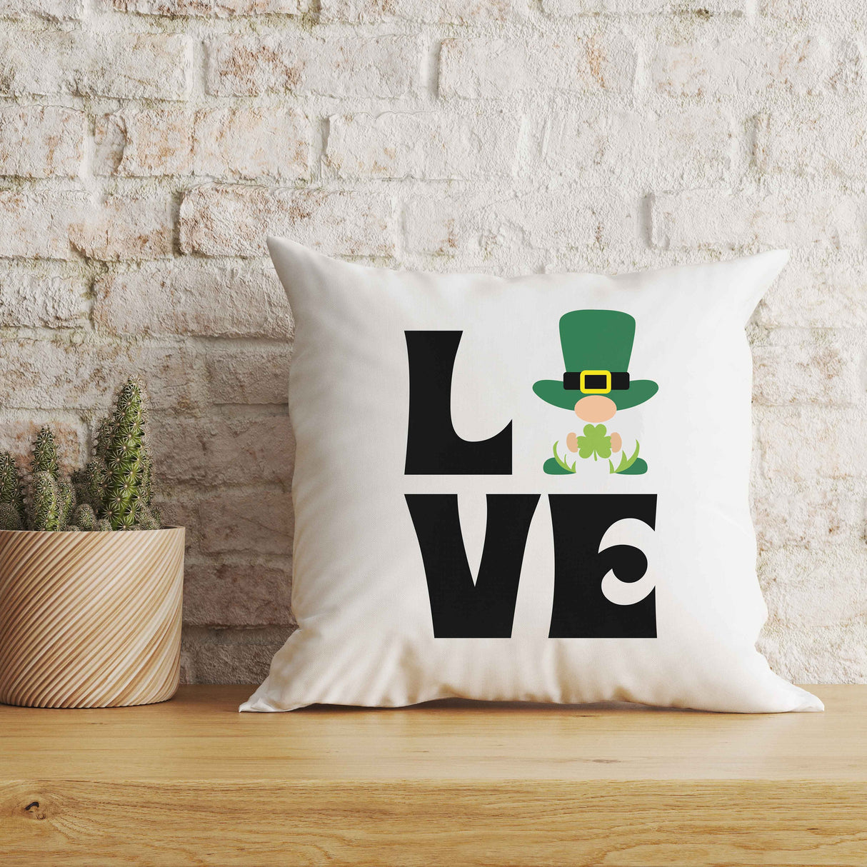 Custom St. Patrick's Gnome Throw Pillow, Irish Home Decor, Leprechaun Lumbar Pillow, Irish Day Gifts, St. Pattys Day Decorations, Home Decor - Arria Home