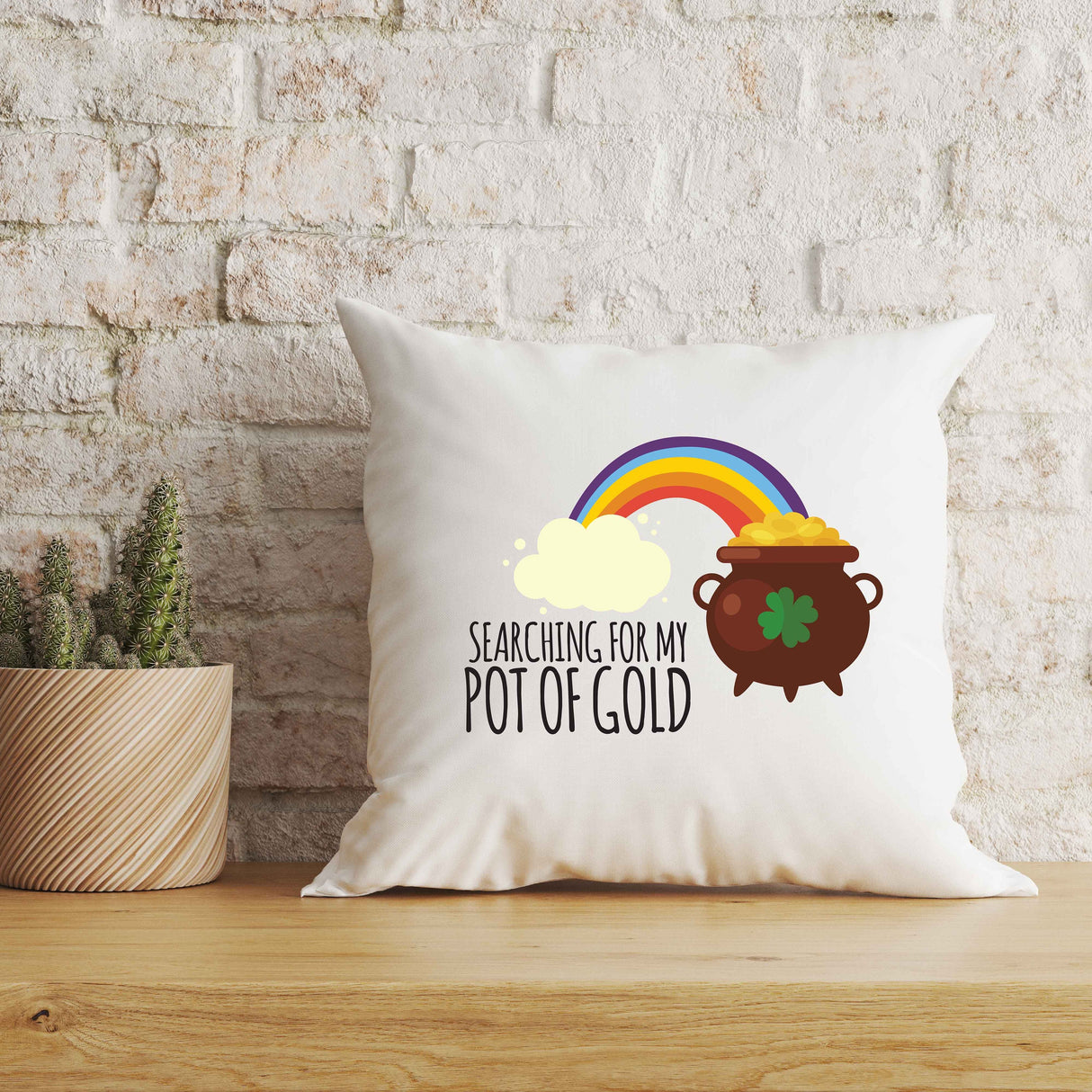 Custom Shamrock Lucky Pillow, St Patrick's Day Pillow Cover, Irish Day Gift, Lucky Charm Pillow, Personalized Throw Pillow, Four Leaf Clover - Arria Home