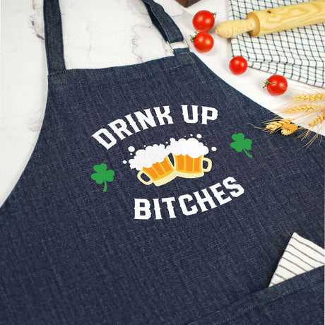 St. Patrick's Day BBQ Apron, Cheers Apron, Day Drinking Grill Apron, Irish Day Gifts, Grilling Gift for Irish Man, St. Patrick's Day Gifts - Arria Home