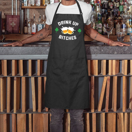 St. Patrick's Day BBQ Apron, Cheers Apron, Day Drinking Grill Apron, Irish Day Gifts, Grilling Gift for Irish Man, St. Patrick's Day Gifts - Arria Home