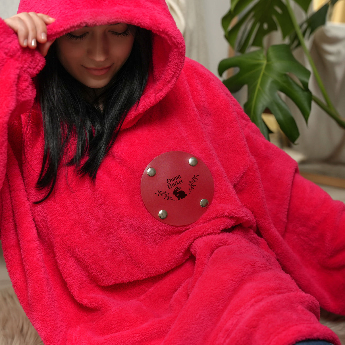 Personalized Easter Hooded Blanket, Easter Bunny Plush Hoodie, Custom Egg Hunt Hoodie, Grandkid Gifts for Holiday, Custom Easter Gift Idea - Arria Home