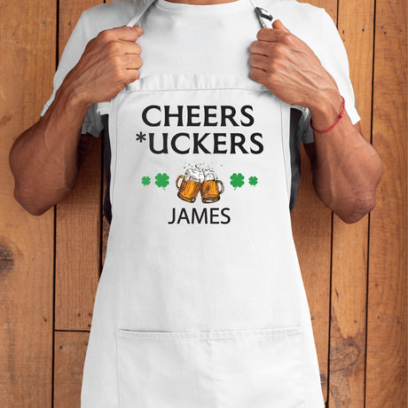 St. Patrick's Day BBQ Apron, Cheers Apron, Day Drinking Grill Apron, Irish Day Gifts, Grilling Gift for Irish Man, St. Patrick's Day Gifts - Arria Home