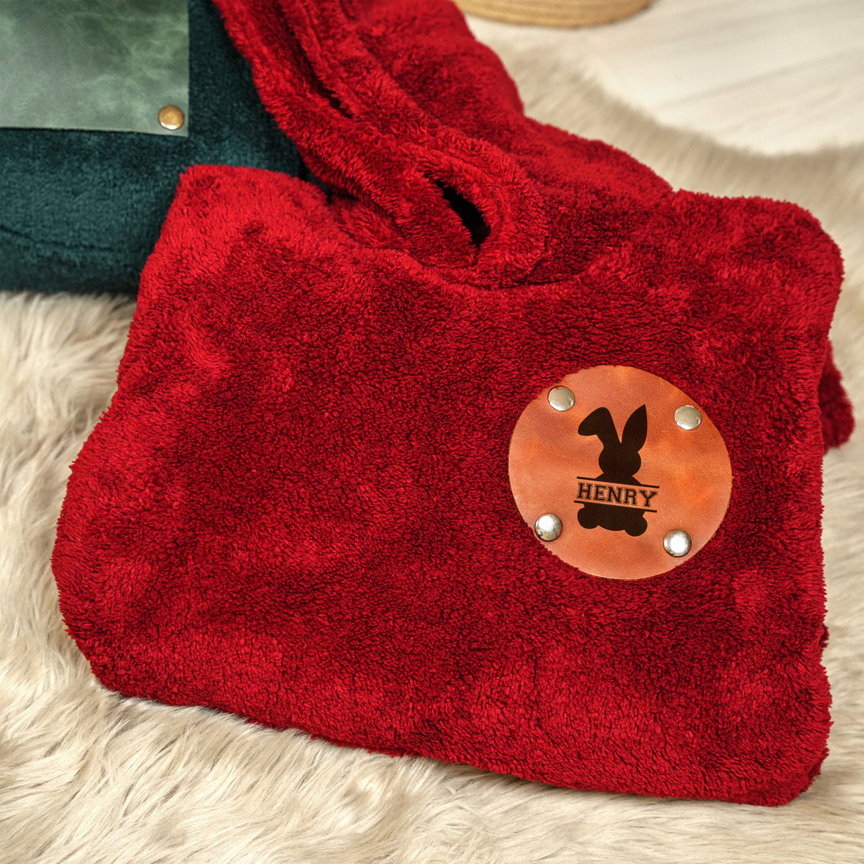 Personalized Easter Hooded Blanket, Easter Bunny Plush Hoodie, Custom Egg Hunt Hoodie, Grandkid Gifts for Holiday, Custom Easter Gift Idea - Arria Home