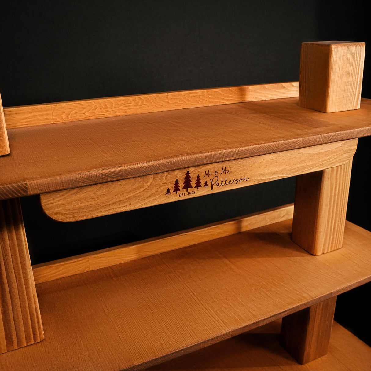 Wooden Shoe Rack, Custom Engraved Family Name Shoe Storage, Rustic Camping Gift, Personalized Shoe Rack, Camper Family Gift, Happy Campers