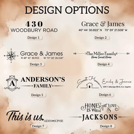 a bunch of different font and numbers on a brown background