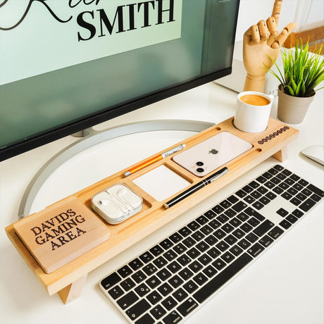 an electronic device plugged into a wooden box