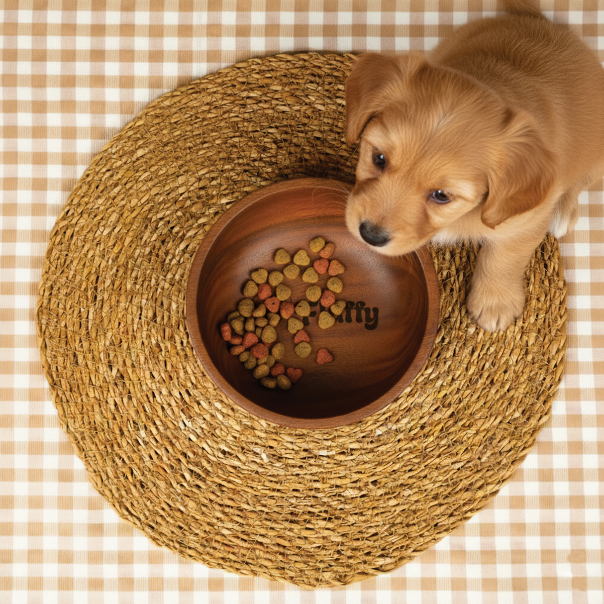 Personalized Pet Bowl: Handmade Wooden Dog/Cat Feeder Dishes, Dog Mom Gift