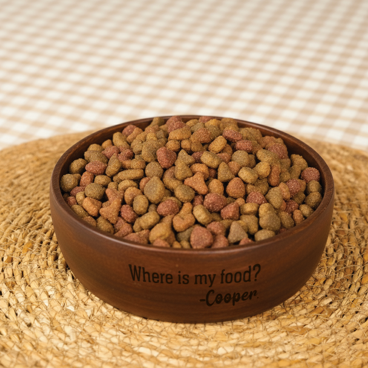 Personalized Pet Bowl: Handmade Wooden Dog/Cat Feeder Dishes, Dog Mom Gift