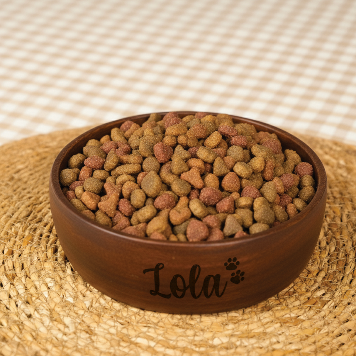 Personalized Pet Bowl: Handmade Wooden Dog/Cat Feeder Dishes, Dog Mom Gift