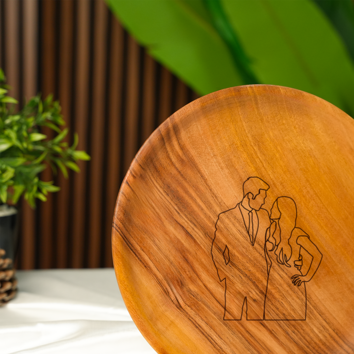 Custom Wooden Portrait from Photo Platter: Handmade Family Keepsake, Chirstmas Gift