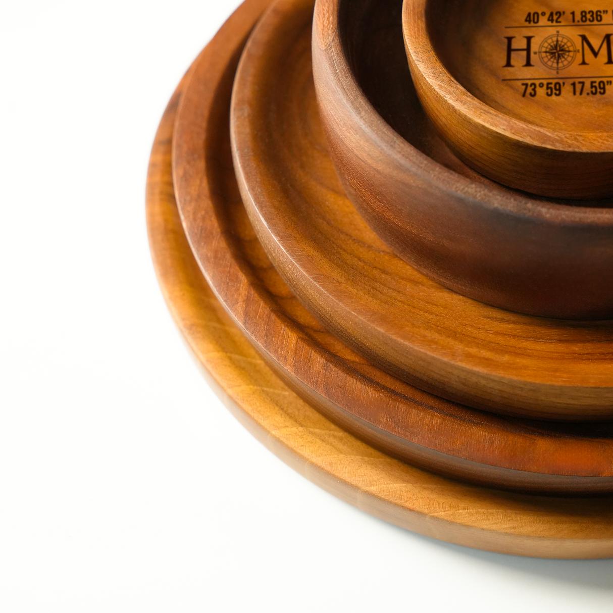 Wooden Plate Set: Custom Engraved Catchall Trays, Rustic Housewarming Gift for Couples