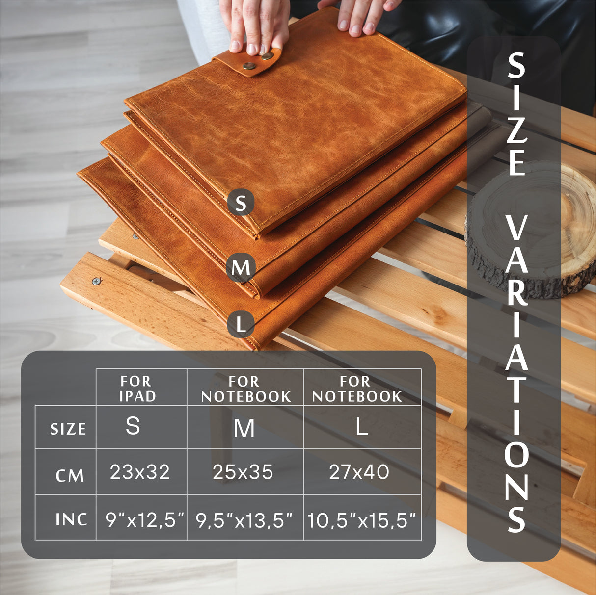 Genuine Leather Laptop Case Portfolio | MacBook, iPad, Notebook