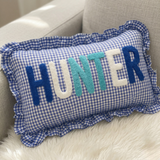 Handmade Monogram Punch Needle Pillow: Personalized Baby Gift Name