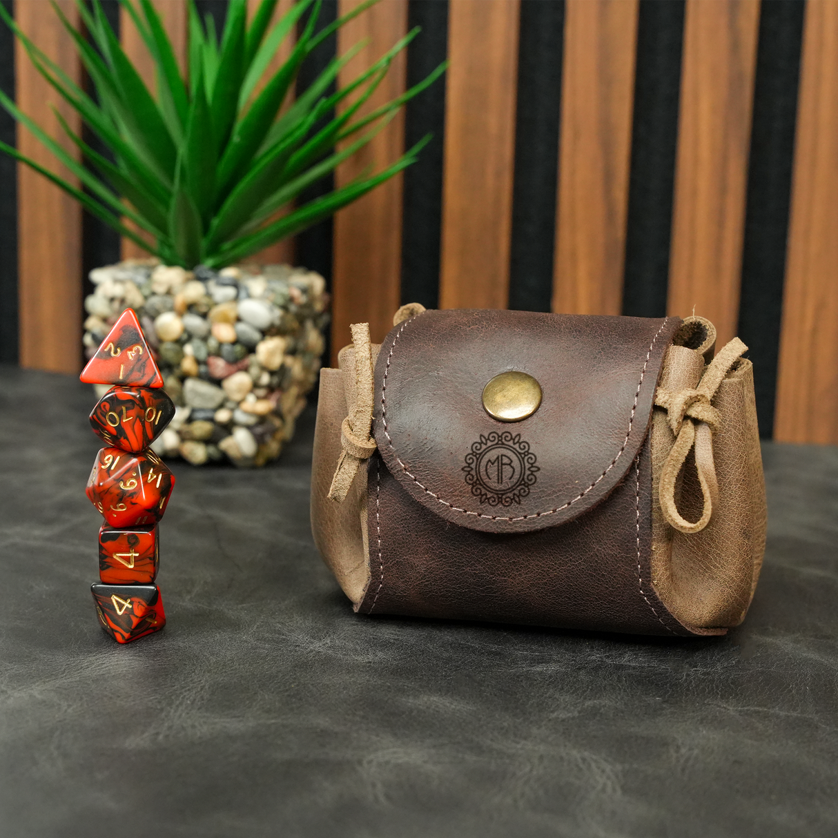 Personalized Engraved RPG Dice Bag: Custom Leather Dice Pouch for Tabletop Games