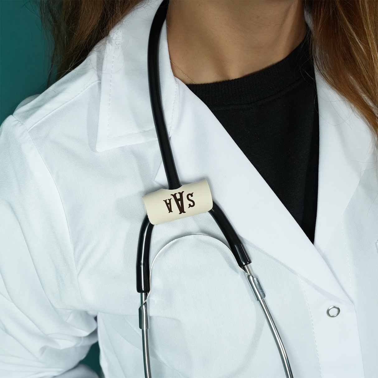 Personalized Stethoscope Name Tag: Custom Leather ID Charm: Medical Accessories