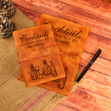 Personalized Leather Cocktail Recipe Journal: Mixology Notebook with Engraved Name