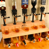Personalized Double Faucet Whiskey Dispenser: Industrial-Style Liquor Pourers with Bottle Storage