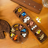 Custom Name Pill Holder with Wooden Lid: Handmade Vitamin Storage for Weekly Use