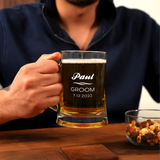 Custom Groomsmen Gift Beer Mug, Personalized Best Man Gift, Bachelor Party Drinking Glass, Father of the Groom, Beer Glasses, Wedding Gifts
