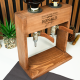 Engraved Whiskey Dispenser for Groomsmen: Personalized Wooden Liquor Stand, Wedding Party Decor