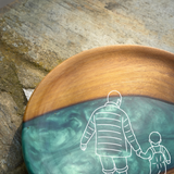 Custom Line Art Portrait Epoxy Resin Keepsake Plate: Decorative Anniversary Gift