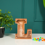 Personalized Large Wooden Letter Piggy Bank for Kids: Custom Name Toddler Gift