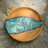 Custom Line Art Portrait Epoxy Resin Keepsake Plate: Decorative Anniversary Gift