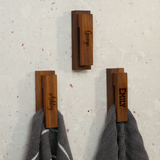 Wooden Wall Hooks for Kids Room: Custom Engraved Baby Name Hanger, Nursery Wall Decor