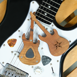 Custom Guitar Pick Holder Magnetic Wood Display: Christmas Gift for Guitar Player